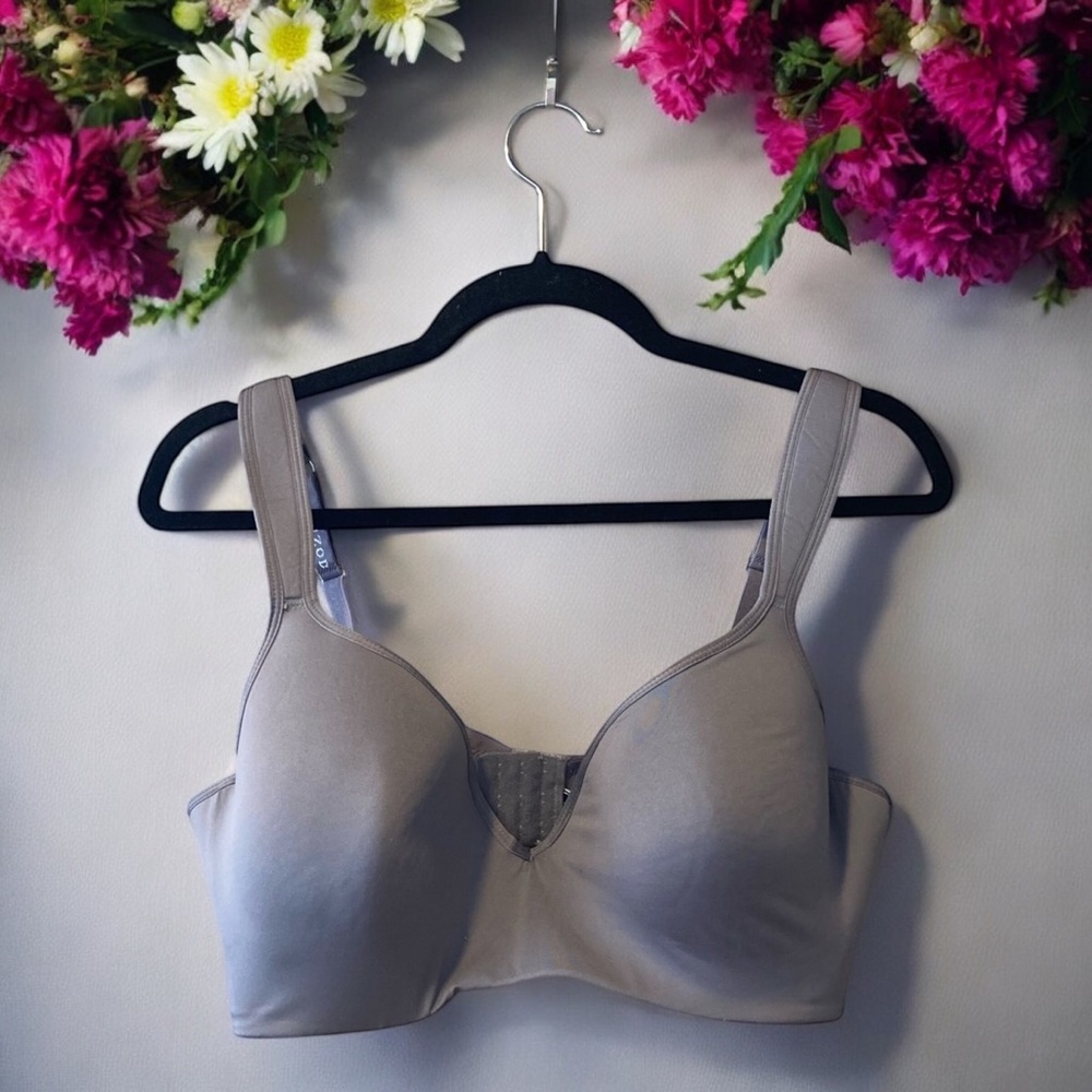 Izod Gray Full-Coverage Bra with Thicker Adjustable Straps